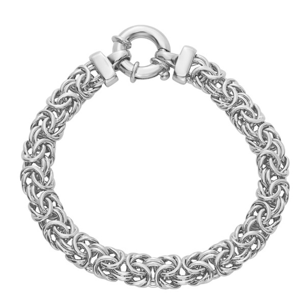 Sterling Silver 8 In. Byzantine Chain Bracelet